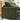 Green chenille armchair with padded seat, backrest, and lumbar cushion