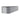 Silver oval raised garden bed side view with horizontal ridges and black top edge