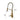 Brushed gold pull-down faucet with 50cm height and labeled measurements.