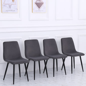 Velvet Upholstered Dining Chair Set of 4