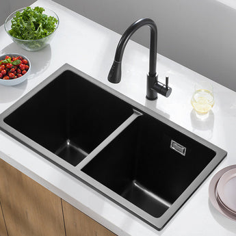 Quartz Double Bowl Undermount Kitchen Sink