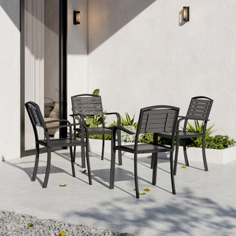 Wood Plastic Composite Outdoor Dining Armchairs