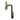 Black arched kitchen faucet with gold control column and round pull-out spray head