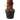 Artificial palm tree base with brown fibers and green moss in a black pot