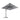 Cantilever garden parasol with grey canopy and solar LED lights on black rib supports