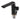 Black bathroom basin mixer tap with side lever and threaded inlet fittings