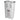 White 3-tier laundry basket sorter cart with vented doors and front oval handle