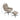 Light brown lounge chair and footstool with size measurements