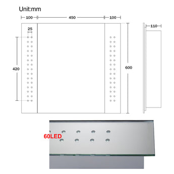 LED Wall Bathroom Mirror Cabinet