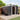 Anthracite metal garden storage shed side view with open doorway, apex roof