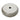 Round ceramic vessel sink with white interior, leaf base band, and drain opening