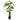 Artificial tropical tree in black pot, green leaf clusters on faux bamboo stems