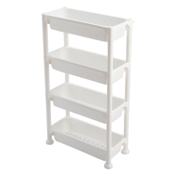 4-Tier White Slim Storage Rack