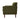 Green corduroy single armchair with straight back and rolled armrest cushions