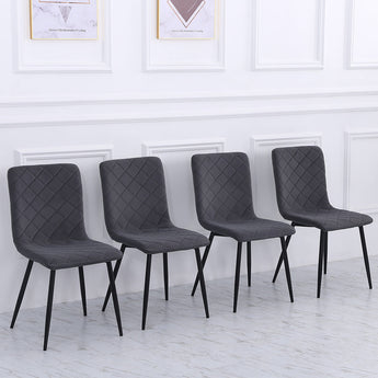 Upholstered Matte Velvet Dining Chairs, Set of 4