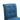 Blue dining chair backrest close-up with tufted buttons on upholstered panel