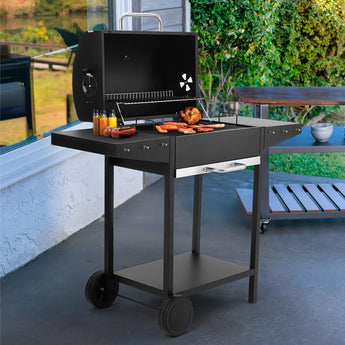 101cm H Outdoor Garden Charcoal Grill, Black