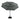 Three-tier patio umbrella with dark fabric canopy and center finial