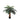 Artificial palm tree in black pot with full crown of green fronds