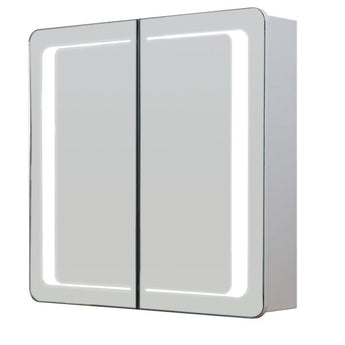 LED Rectangle Bathroom Wall Mounted Double-Door Mirror Cabinet Living and Home 