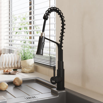 Stainless Steel Pull-Down Kitchen Faucet, Black