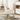 Cream sherpa high-back rocking chair with armrests and curved wooden rockers