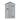 Plastic garden storage shed with vented apex roof; front double doors and latch