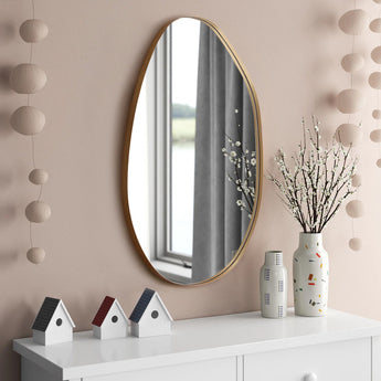 90cm H Irregularly Shaped Metal Framed Wall Mirror Decorative