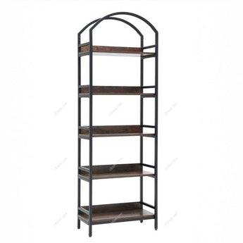 5-Tier Arched Wooden Bookcase Storage Shelf Living and Home 