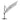 Light grey square cantilever parasol umbrella open with black pole and ribs