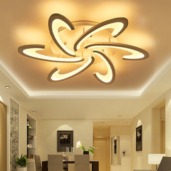 Flower-Shaped Energy-Efficient LED Semi-Flush Mount Ceiling Light