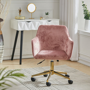 Velvet Upholstered Height Adjustable Office Chair