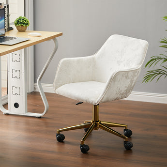 Velvet Upholstered Height Adjustable Office Chair