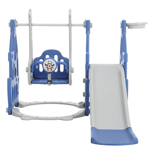 Toddler Swing and Slide 3 in 1 Set with Basketball Hoop