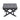 Grey Linen Upholstered Footstool with X-Shaped Legs