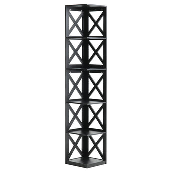 5 Tiers Black/ White Freestanding Wooden Vertical Shelf