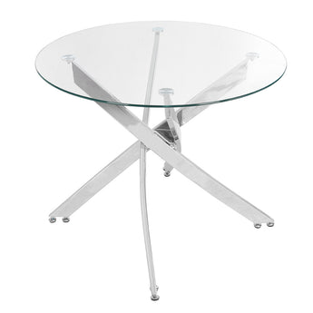 Modern Style Tempered Glass Round Dining Table