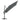 Dark grey cantilever parasol side view with square canopy and tilt mechanism
