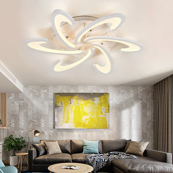 Flower-Shaped Energy-Efficient LED Semi-Flush Mount Ceiling Light