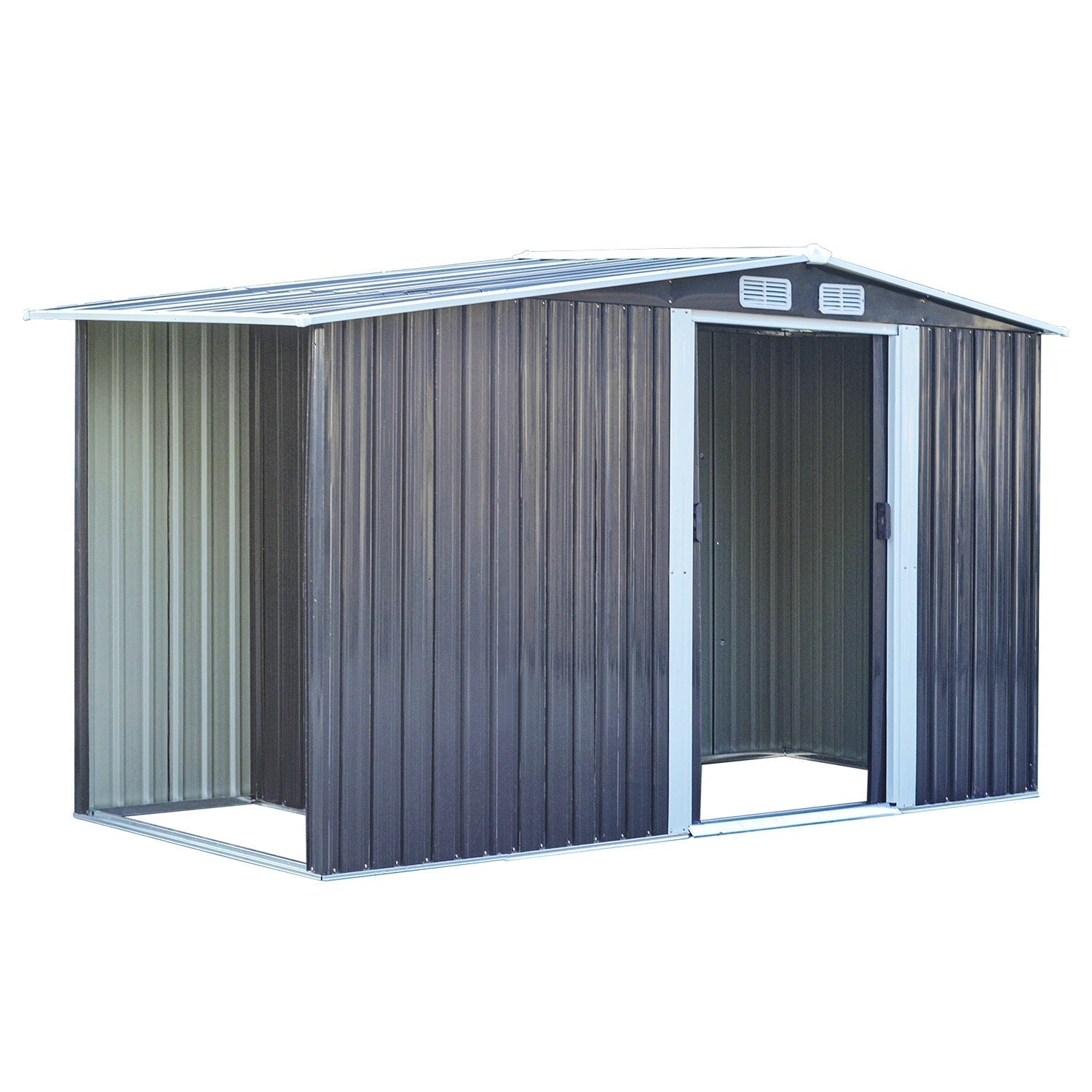 Garden Steel Shed Gable Roof Top with Firewood Storage Garden storage Garden Sanctuary 