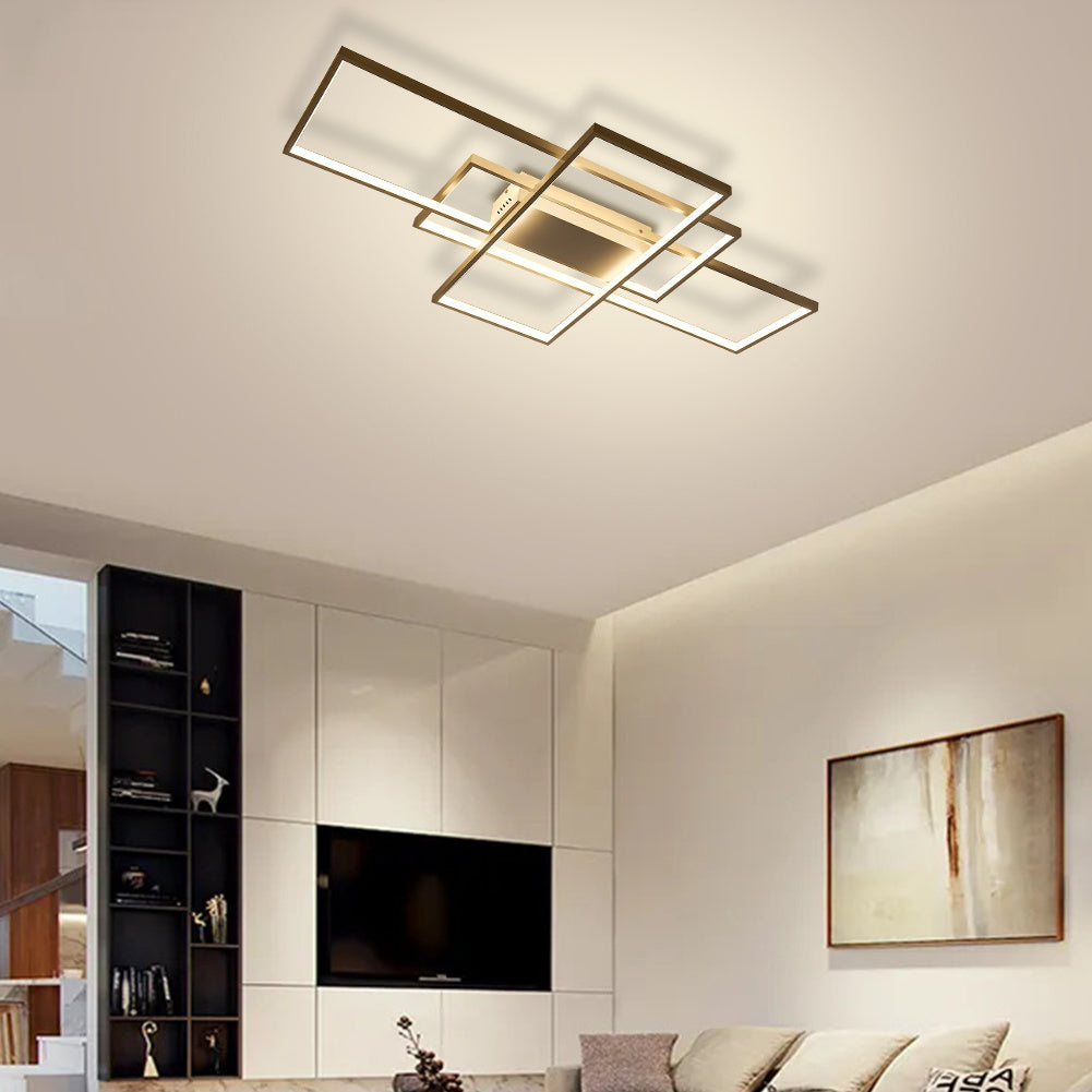 Rectangular LED Semi Flush Mount Ceiling Light