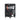 Open rear view of black portable ceramic gas heater showing gas line and burner parts