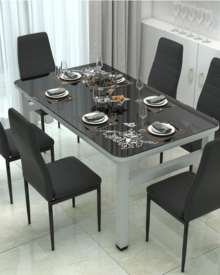 Set of 4/6 PU Leather Dining Chairs High Back Padded Seat Chairs