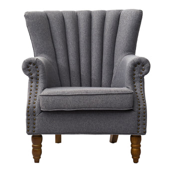 Living Room Armchair High Seat Velvet Chair with Rubberwood Legs