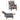 Grey tartan recliner armchair size diagram with seat and back measurements
