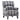 Grey tartan recliner armchair with high back and wide padded armrests