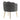 Grey velvet shellback chair backrest with stitched piping detail and gold legs