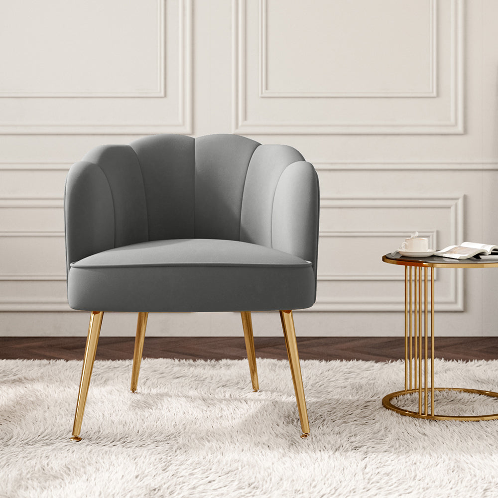 Frosted Velvet Upholstered Shellback Chair