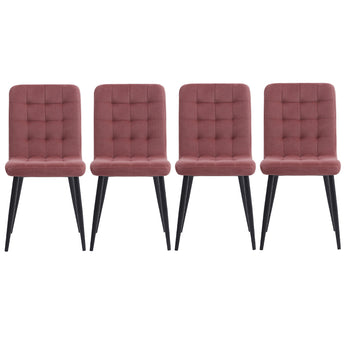 Tufted Linen Upholstered Dining Chairs Set of 4