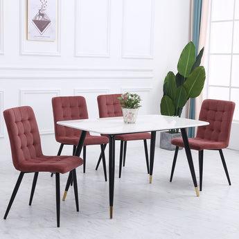 Tufted Linen Upholstered Dining Chairs Set of 4